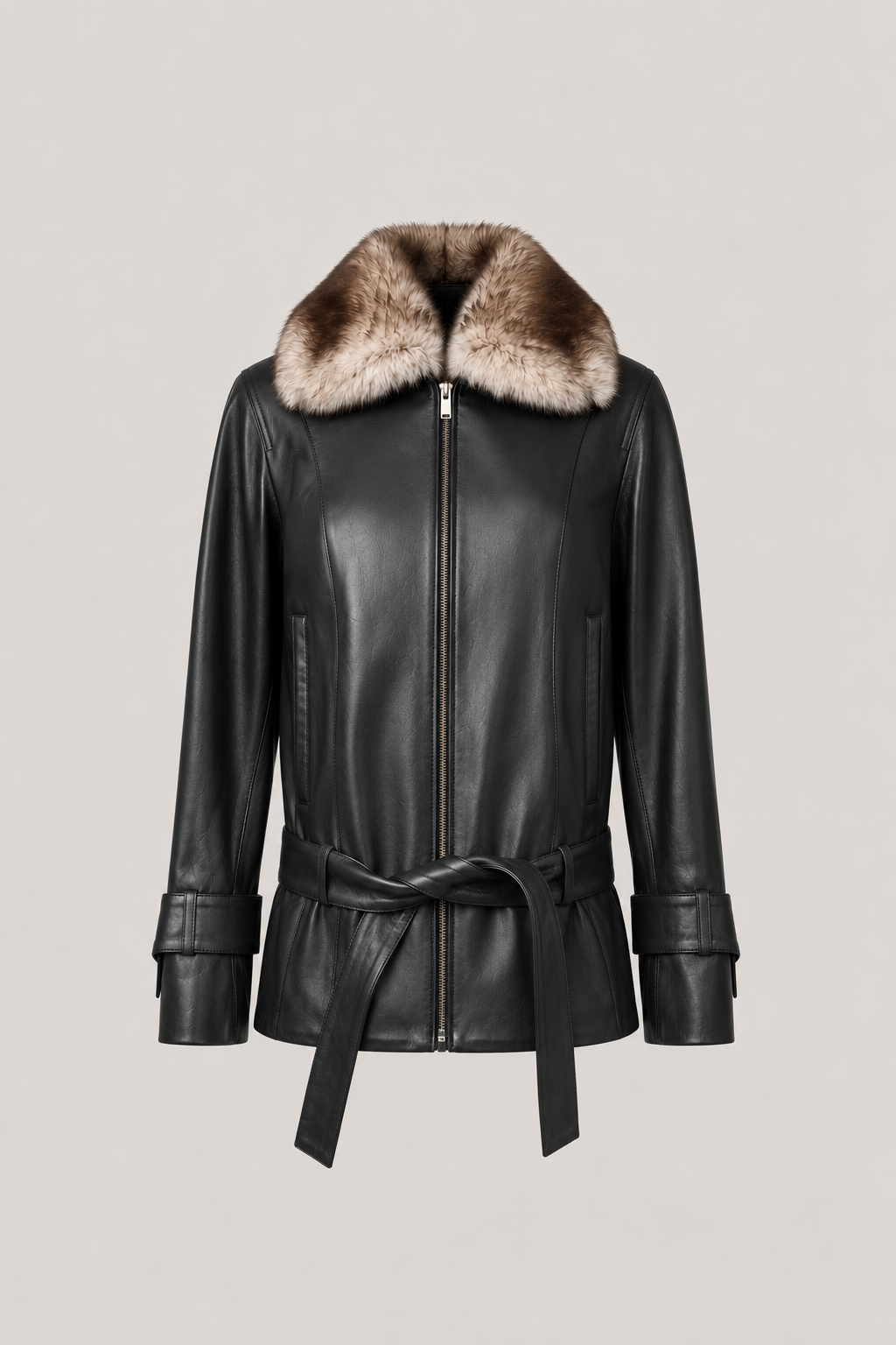 Nappa Belted Leather Jacket