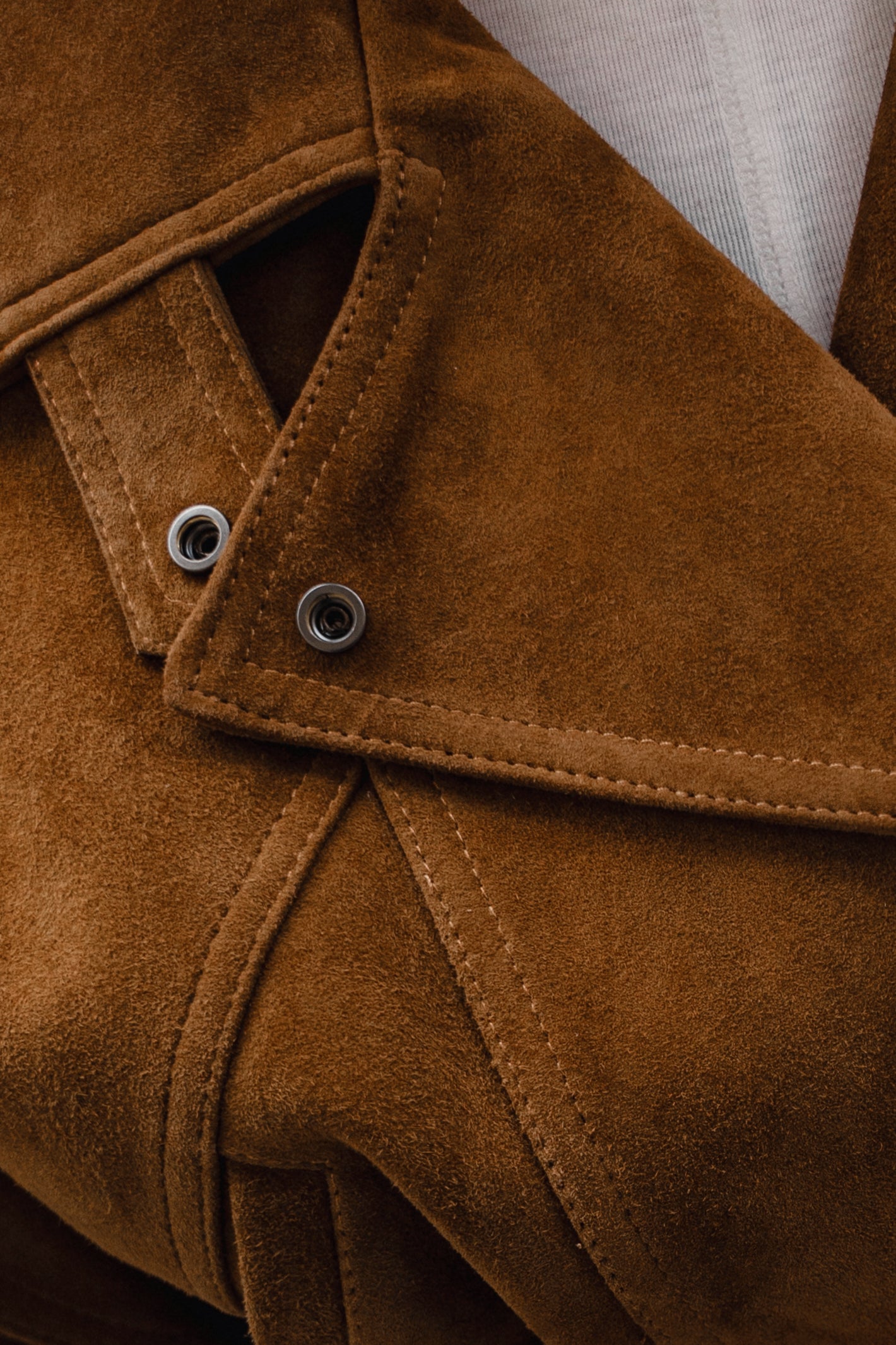 Suede Belted Jacket Frame