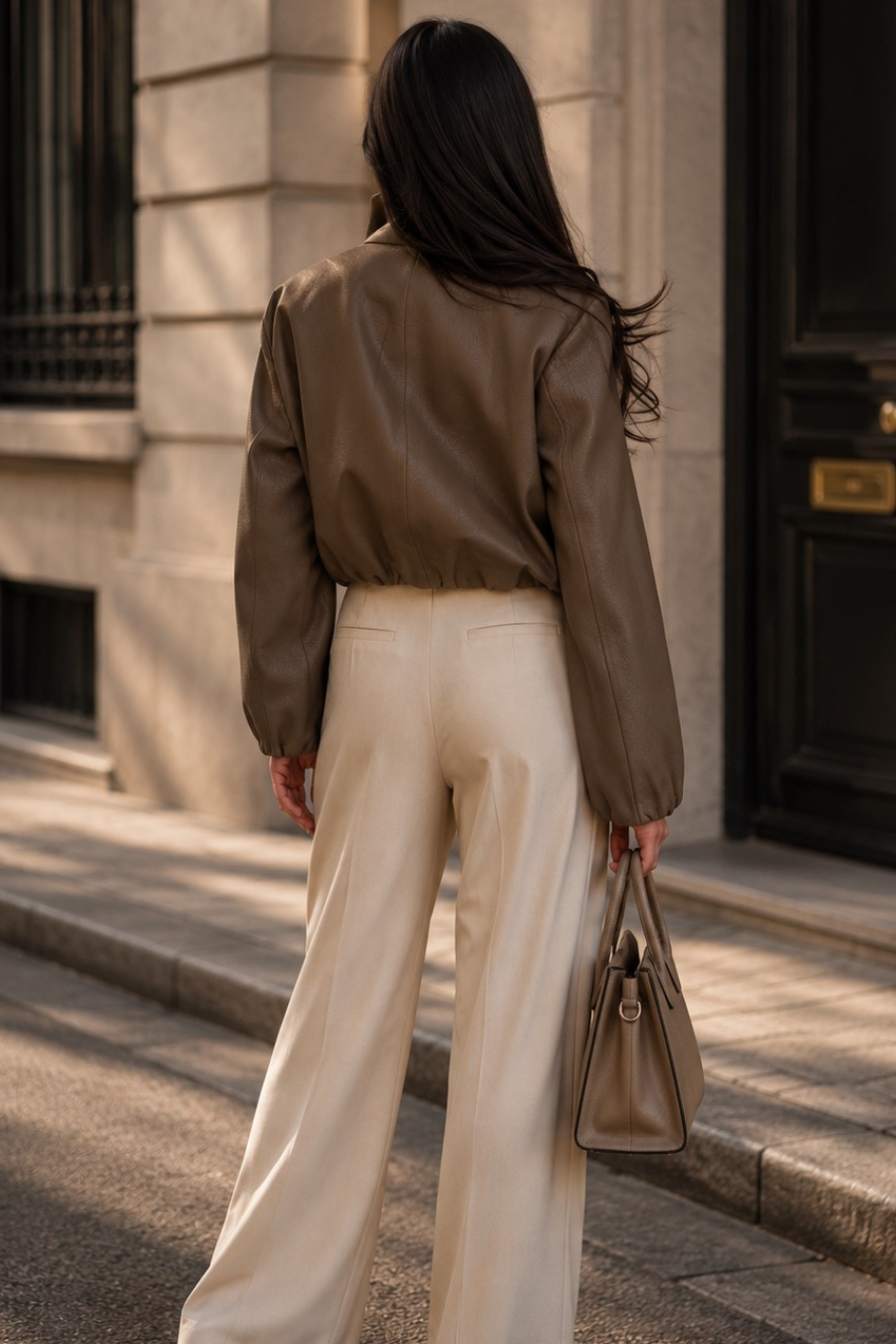 Leather Bomber Bianca