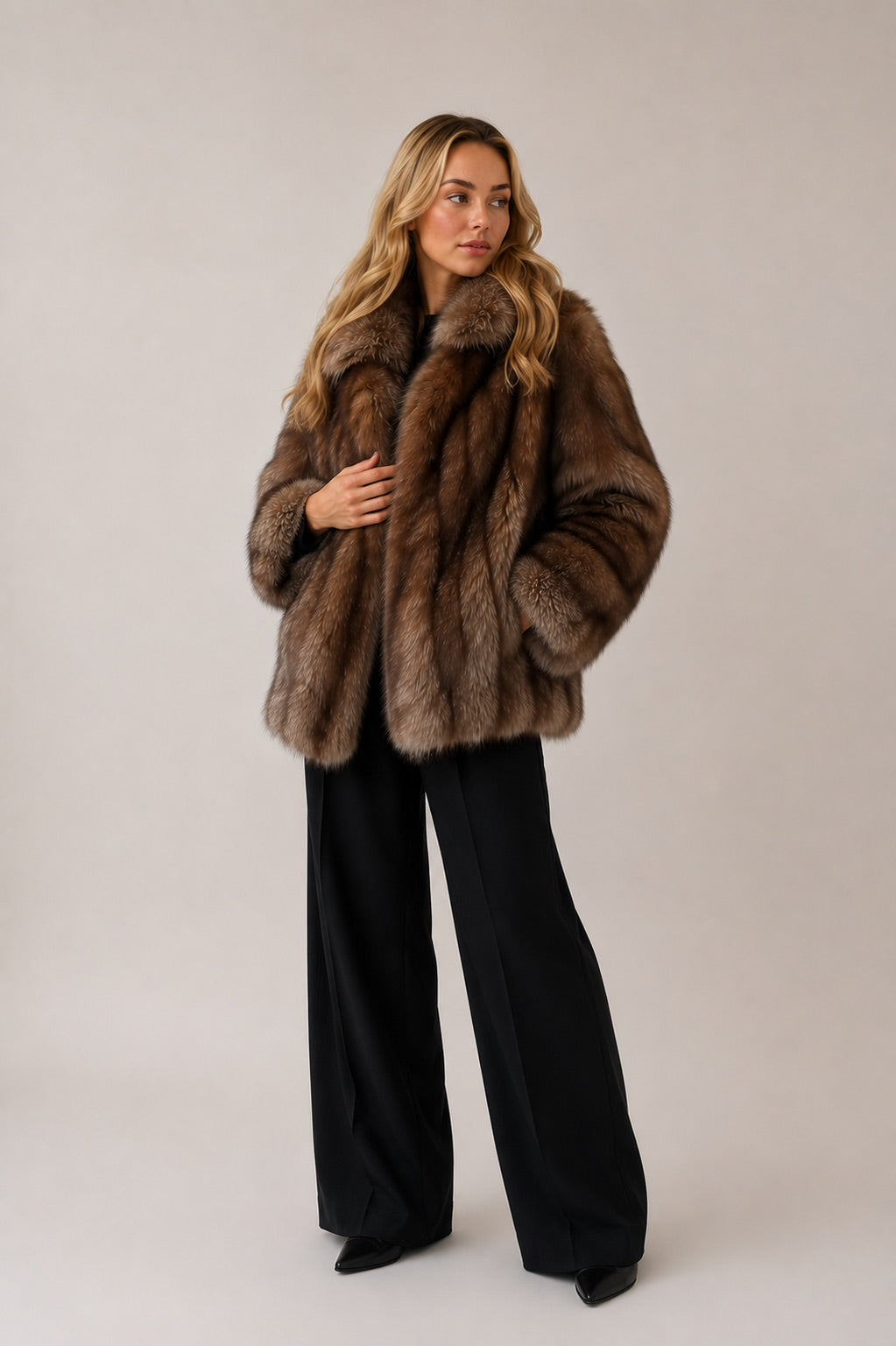 Real for fur jacket coat kožich liška pravá Finefurs