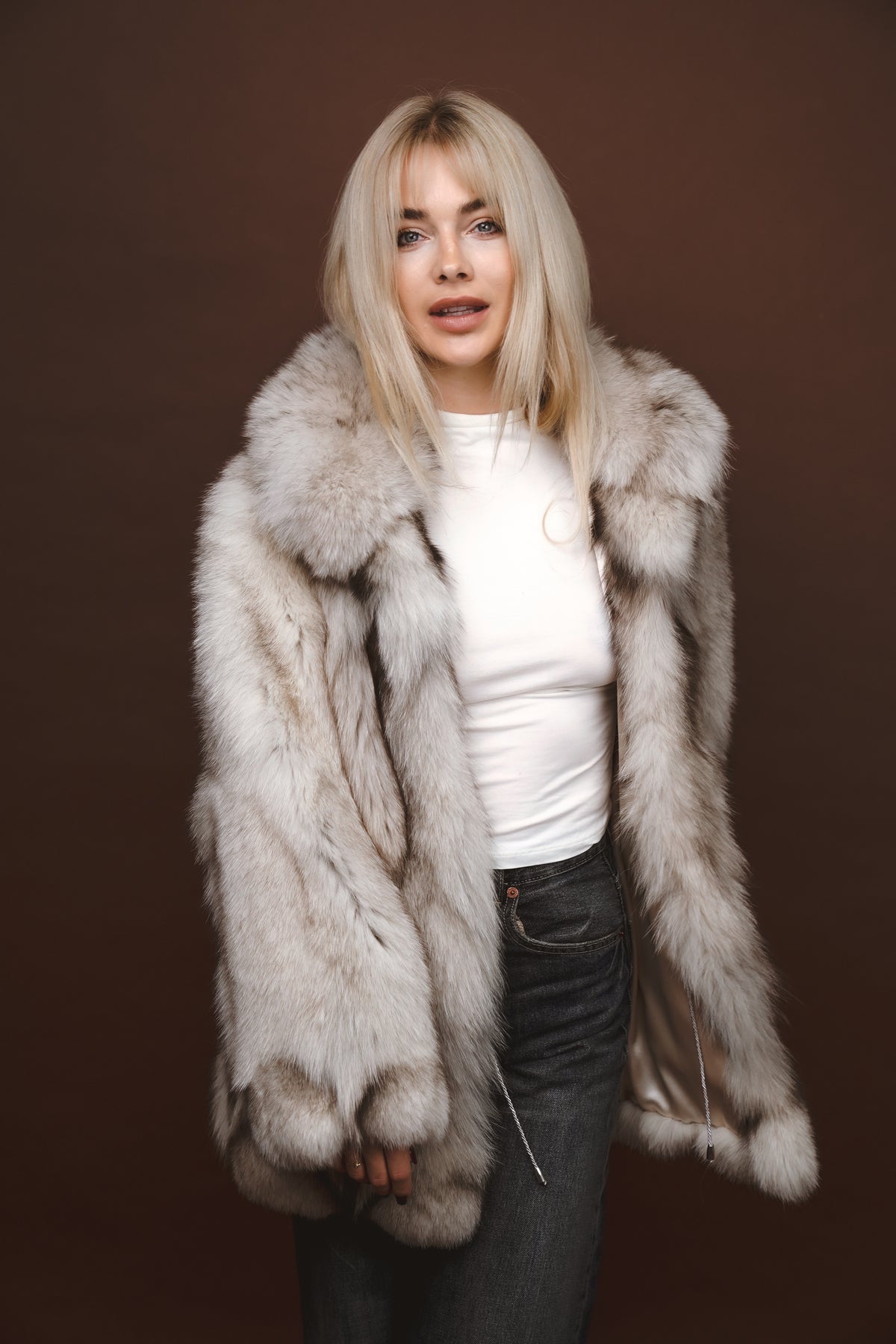 Real for fur jacket coat kožich liška pravá Finefurs