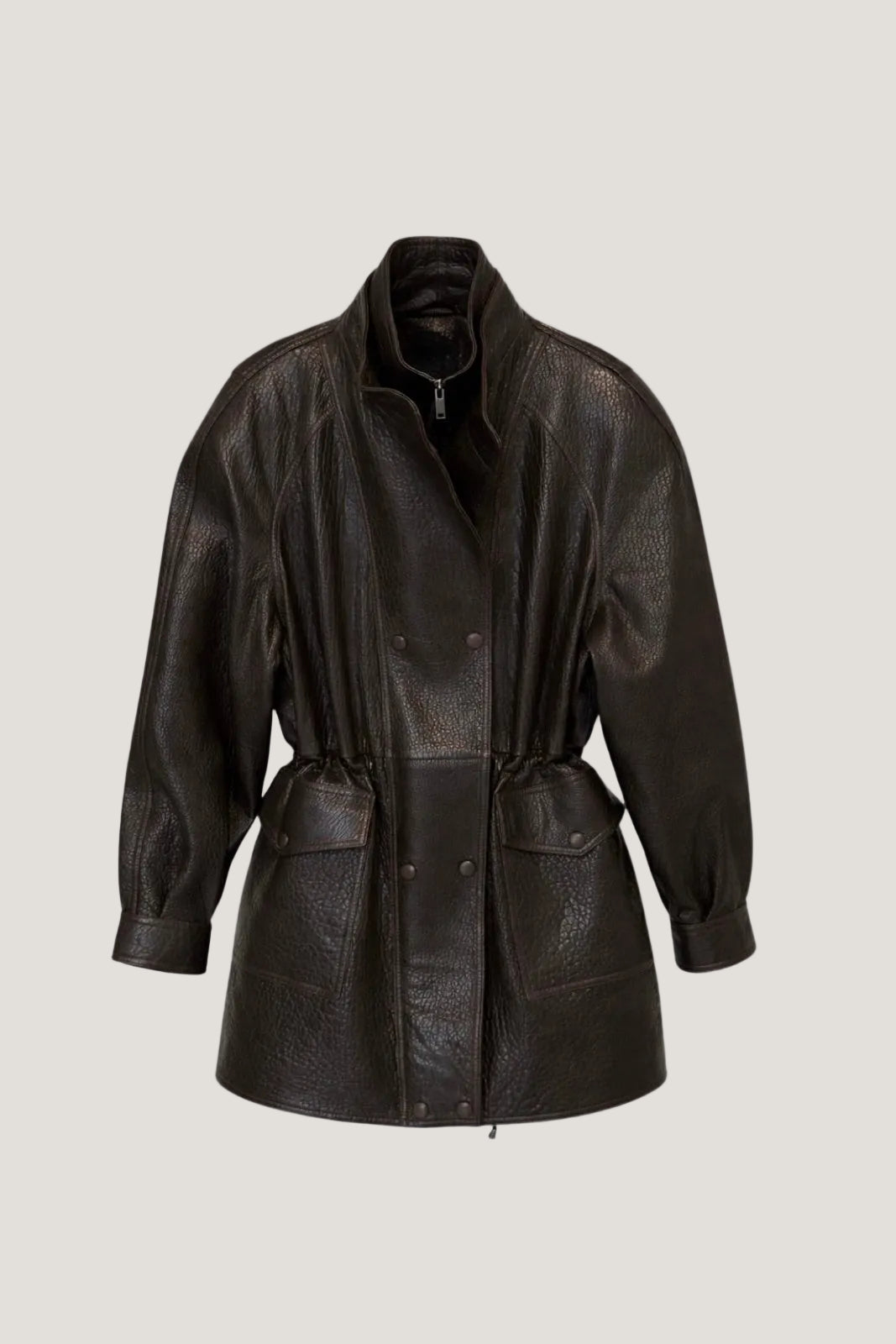 Leather parka jacket finefurs vienna long pravá kůže bunda