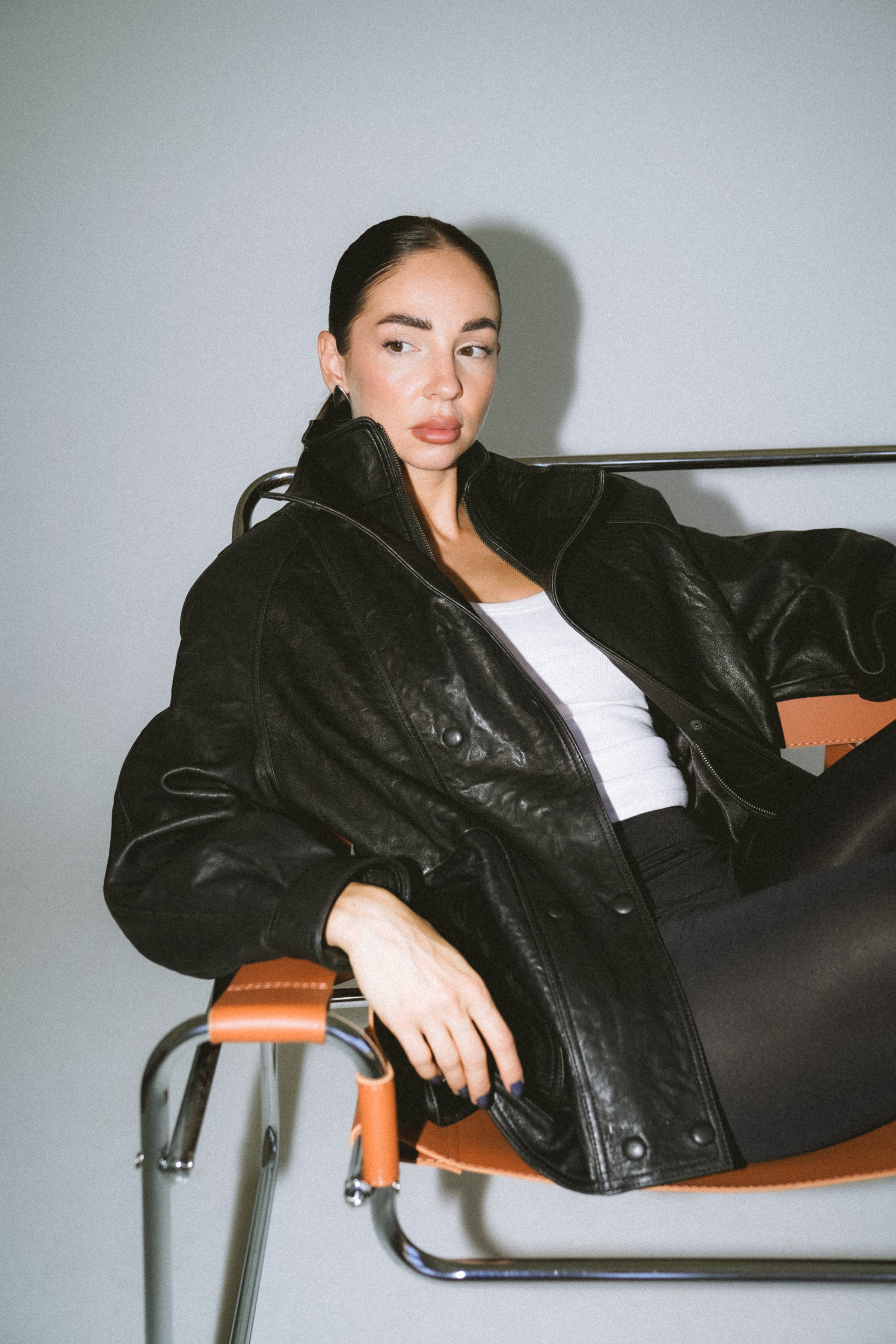 Leather parka jacket finefurs vienna pravá kůže bunda