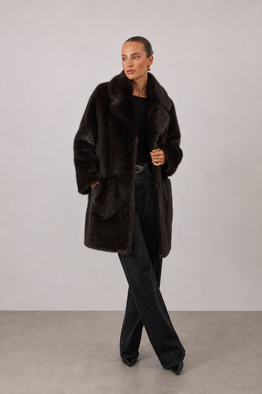 Short oversized coat from real toscana shearling krátký kabát z ovčí kožešiny