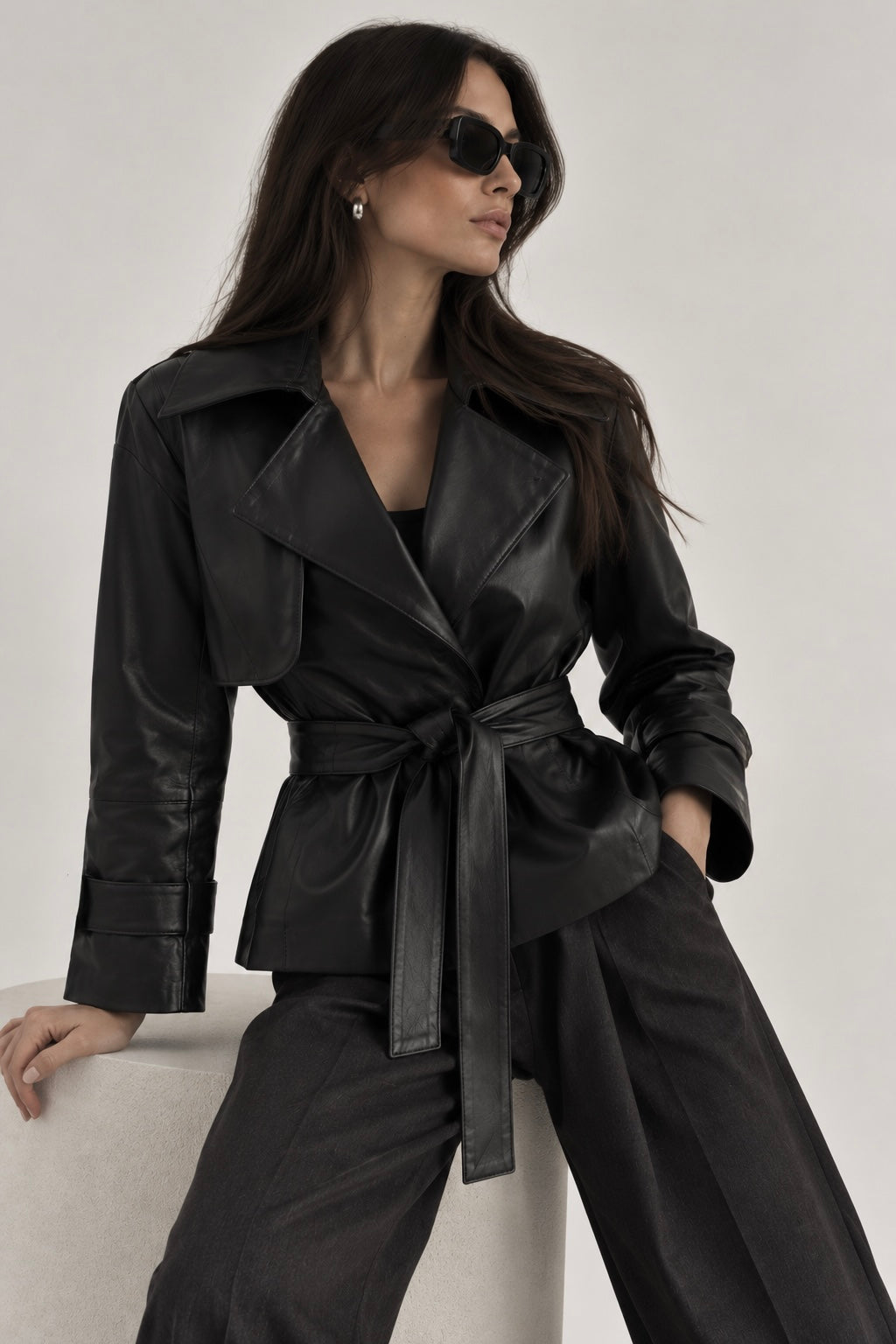 Nappa Belted blazer no.02