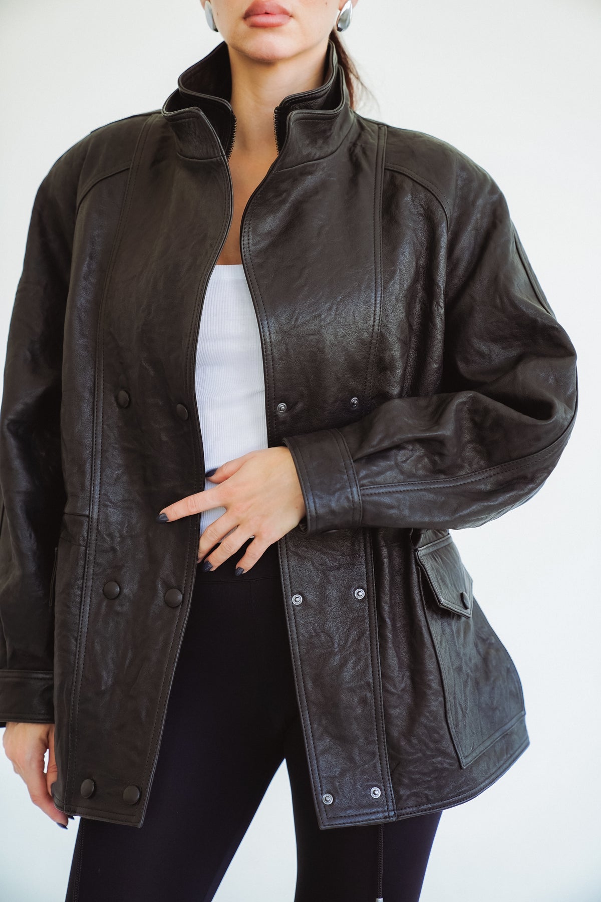 Leather parka jacket finefurs vienna  pravá kůže bunda