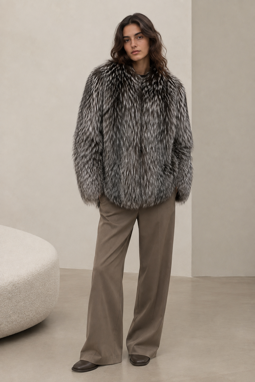 Fox jacket from real fox fur saga furs kožich z lišky finefurs